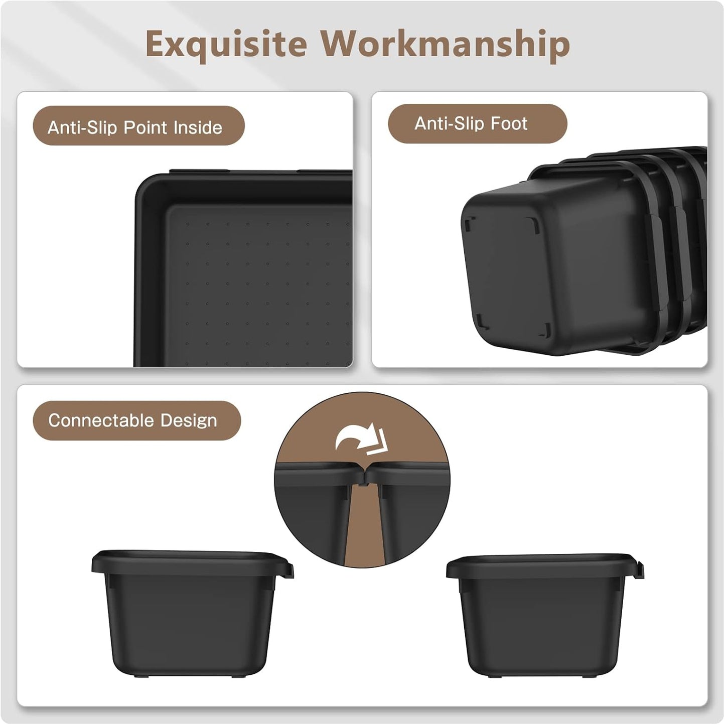 【More Larger Size】A-LuGei【69 PCS-5 Size】 Tool Box Organizer Tray Divider Set【Black】 Desk Drawer Organizer Bin, Garage Organization and Storage Toolbox for Rolling Tool Chest Cart WorkBench Part Widget