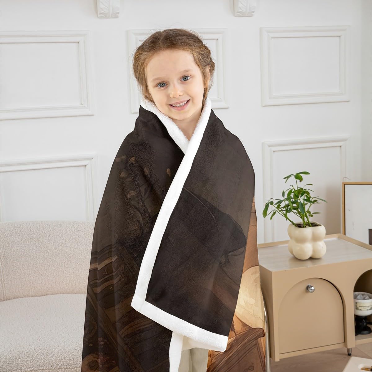 jejeloiu Halloween Funny Ghost Sherpa Blanket Plush Fuzzy Kawaii Cute Cat Fleece Throw Blanket Boys Girls Reading Book for Bed Couch Chair Living Room Bedroom Decor Queen 90"x90"