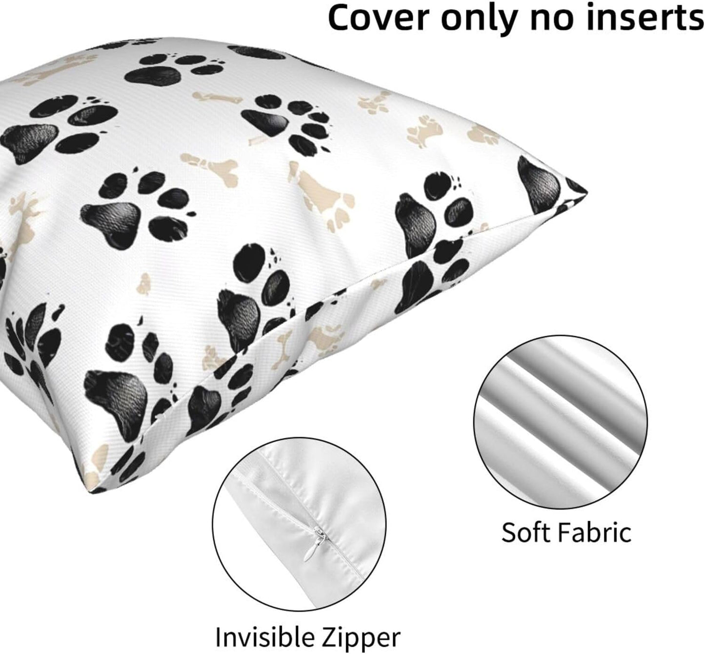 All-Season Square Pillow Covers 18"X18", Bone, Decorative Throw Pillow Covers for Sofa Bed Couch, Hidden Zipper Cushion Cover, Square Lumbar & Accent Pillowcases for Home Decor