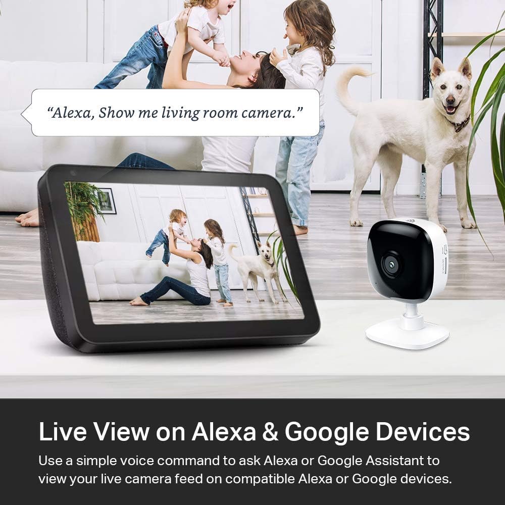 Kasa 1080p Indoor Wired Security Camera - Works as a Baby Monitor & Pet Camera, Motion Detection & Tracking, 2-Way Audio, Night Vision, Subscription-Free Local Storage or Optional Cloud, EC60