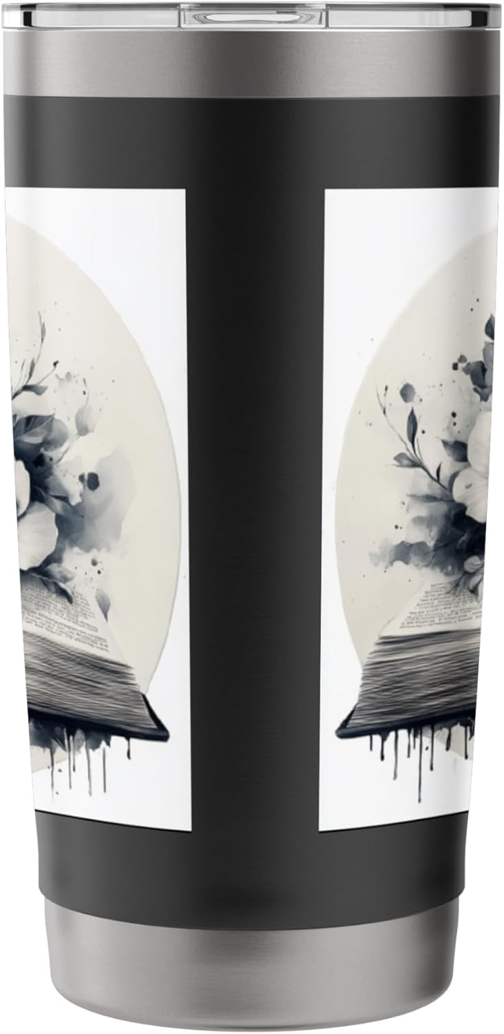 Book Reading Flower Lover Bookworm Tropical Garden Stainless Steel Insulated Tumbler