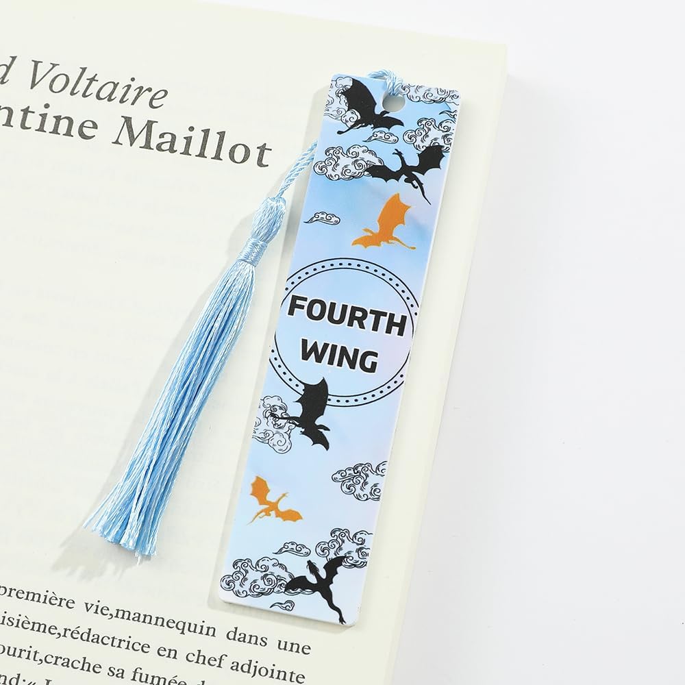 7PCS Fourth Wing Dragon Bookmark Set - Fantasy Dragon Acrylic Bookmarks for 4th Wing Novel Fans Women, Retired, Nurses, Librarians, Tasseled Book Accessories, Page Readers (7PCS-Dragon)