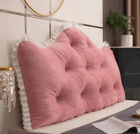 Solid Color Reading Pillows Large Backrest Bed Back Cushion Wedge Lumbar Support Rest Pillow,Headboard Pillow Bed Backrest Bolster(Size:47"/120cm,Color:A)