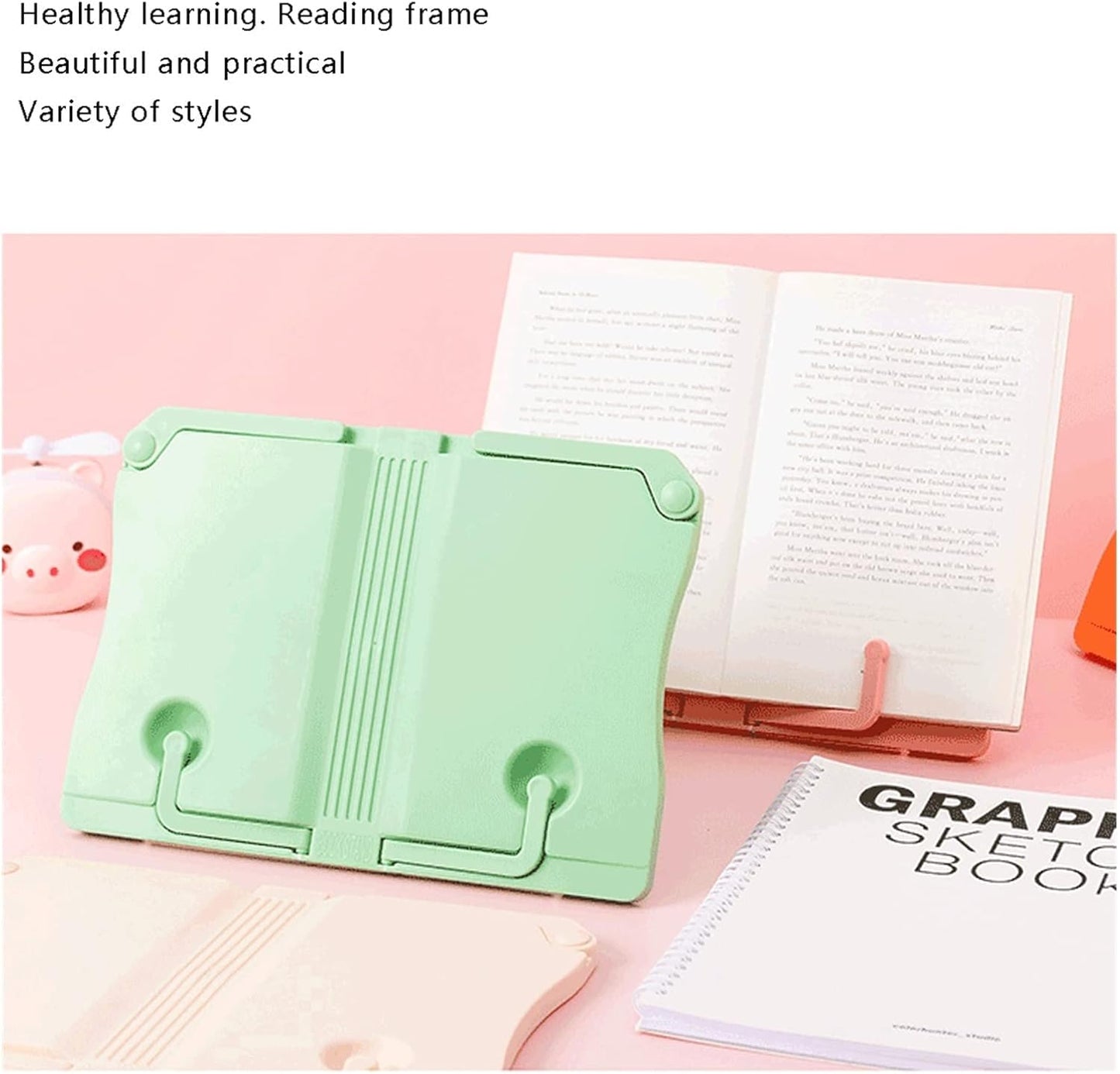 Book Stands and Holders for Reading Home Office Kitchen Bookstand Portable Sturdy Bookstands for Recipes Textbooks and Tablet Music Books for Kitchen and Office (Color : Orange) (Orange)