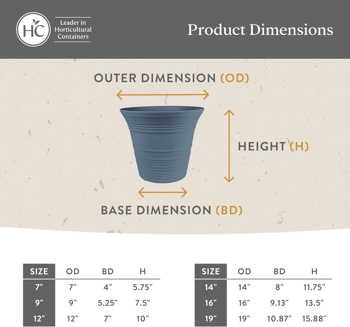 The HC Companies 14 Inch Sedona Round Self Watering Planter Pots, Lightweight UV-Resistant Plastic Indoor & Outdoor Planters, 2-Pack Flower Pots for Garden & Home Decor, Cottage Stone