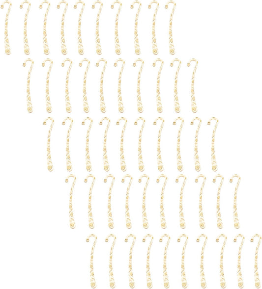 50Pcs Vintage Engraved Hook Bookmarks Metal Hook Bookmarks Reading Accessories for Book Lover Reader Teacher Student