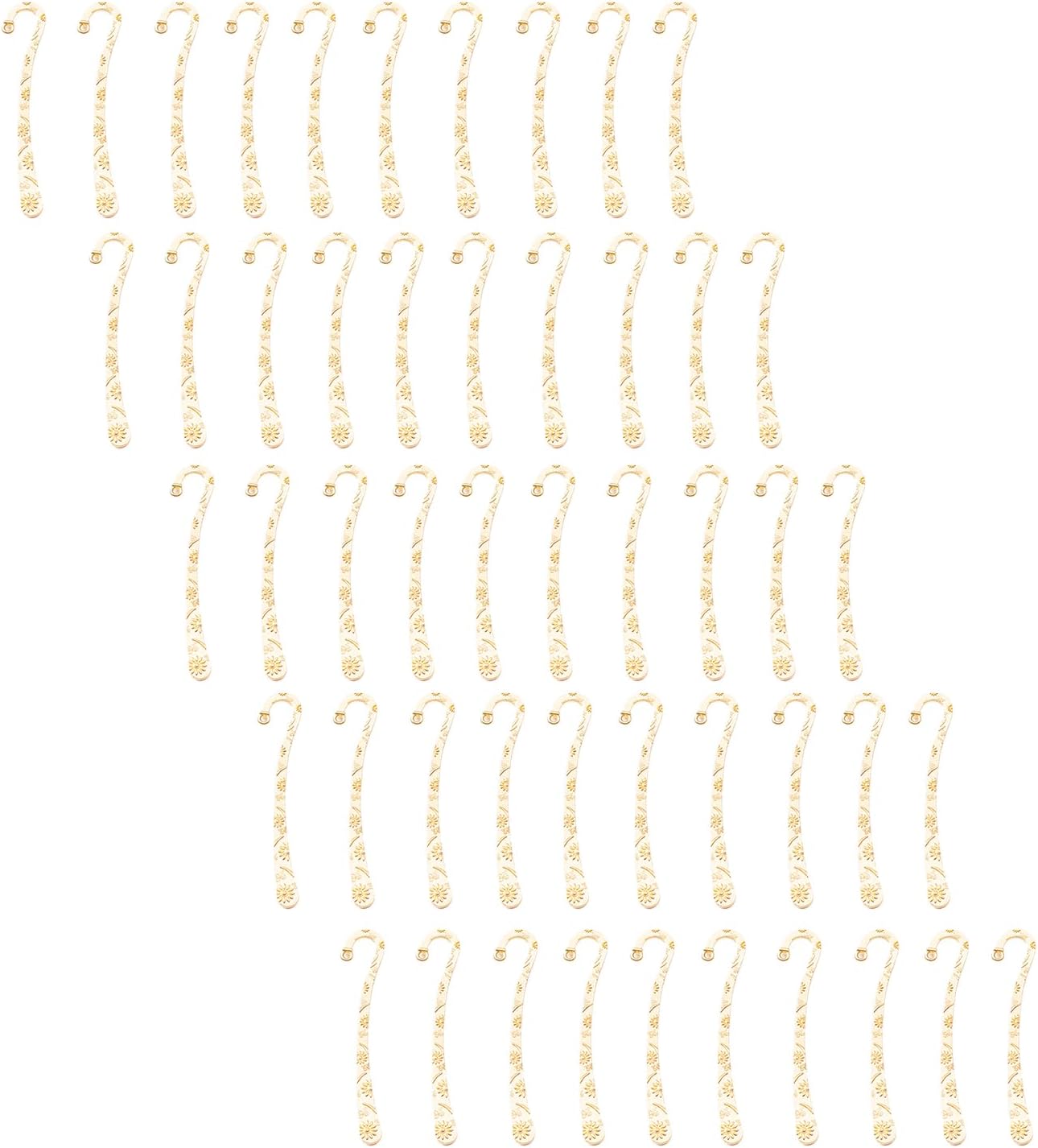 50Pcs Vintage Engraved Hook Bookmarks Metal Hook Bookmarks Reading Accessories for Book Lover Reader Teacher Student