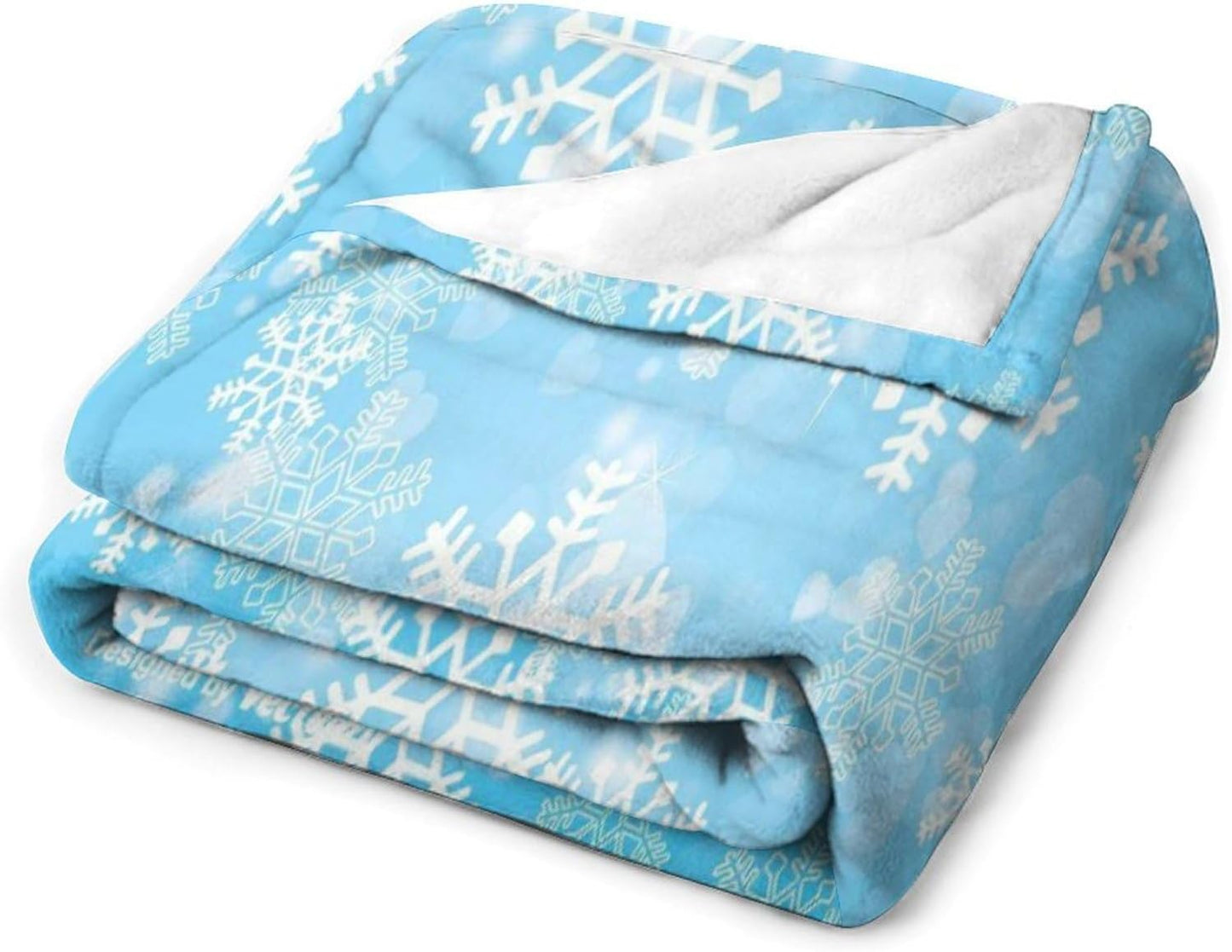 Winter Snowflake Throw Blanket for Couch Super Soft Warm Lightweight Throw Blankets Cozy Flannel Bed Blanket Cute Decorative Blankets for All Seasons Home Decor Gift 50"*60"（130 * 150cm）