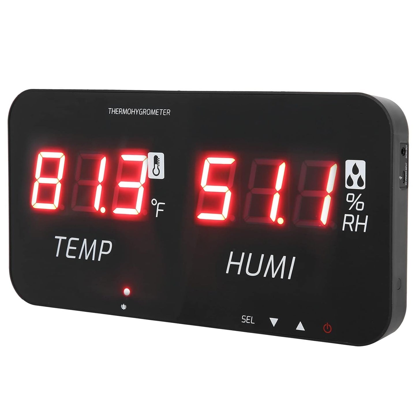 EVTSCAN 12 Inch Large Display Indoor Digital Hygrometer Thermometer, with Alarm Function, 2 Seconds Refresh High Accuracy Temperature Humidity Meter, for Home, Office, Greenhouse
