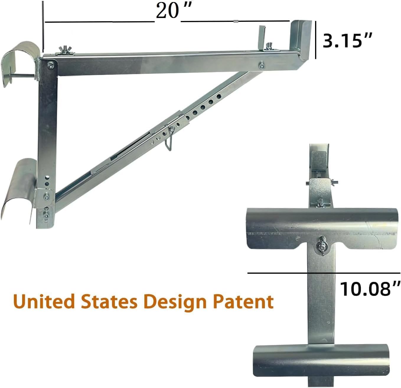 Ladder Jacks 2 Pack Scaffolding Platform Bracket - Two-Rung Short Body Extension Ladder Jack for Working 20 inch Stage
