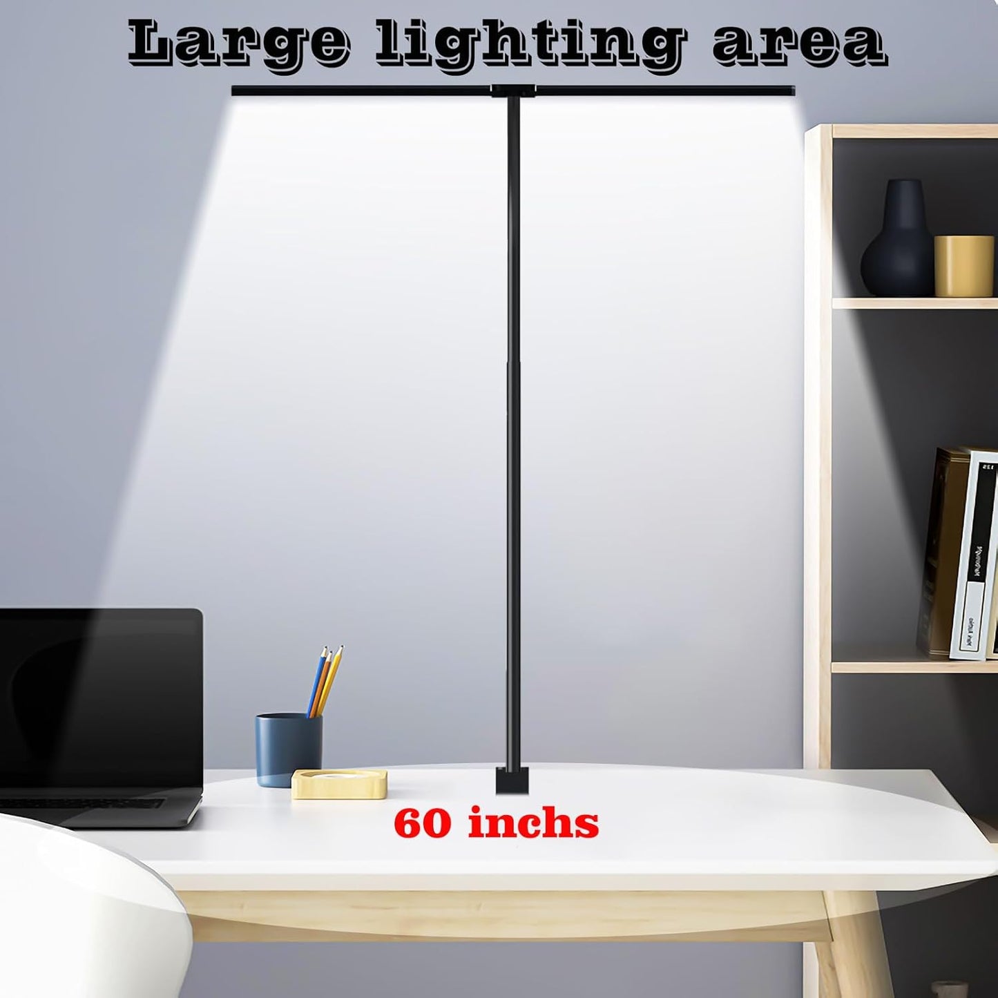 LED Desk Lamp for Home Office, Eye Caring Architect Desk Light with Clamp,50 Lighting Models,Remote and Touch Control,24W 2000LM,Memory Function and Timer for Study, Reading,Workbench Black