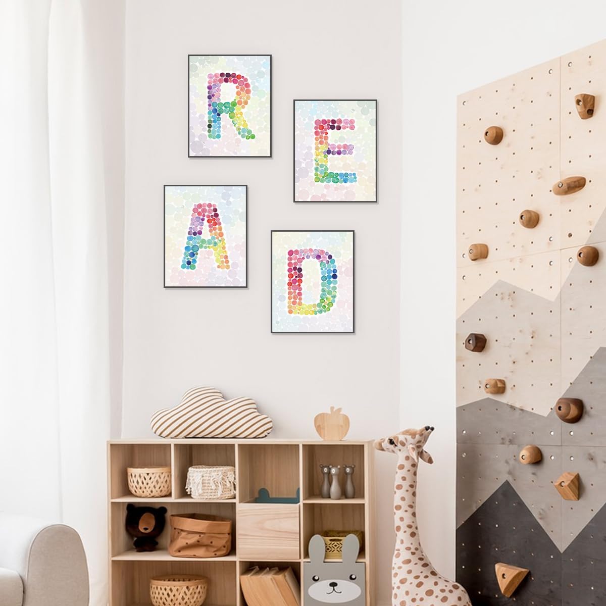 PLKMN Classroom Decor, Rainbow Pastel Classroom Read Sign Reading Corner Decor for Kids, Reading Room Decor, Reading Nook for Kids, 8x10 Inch (Unframed)