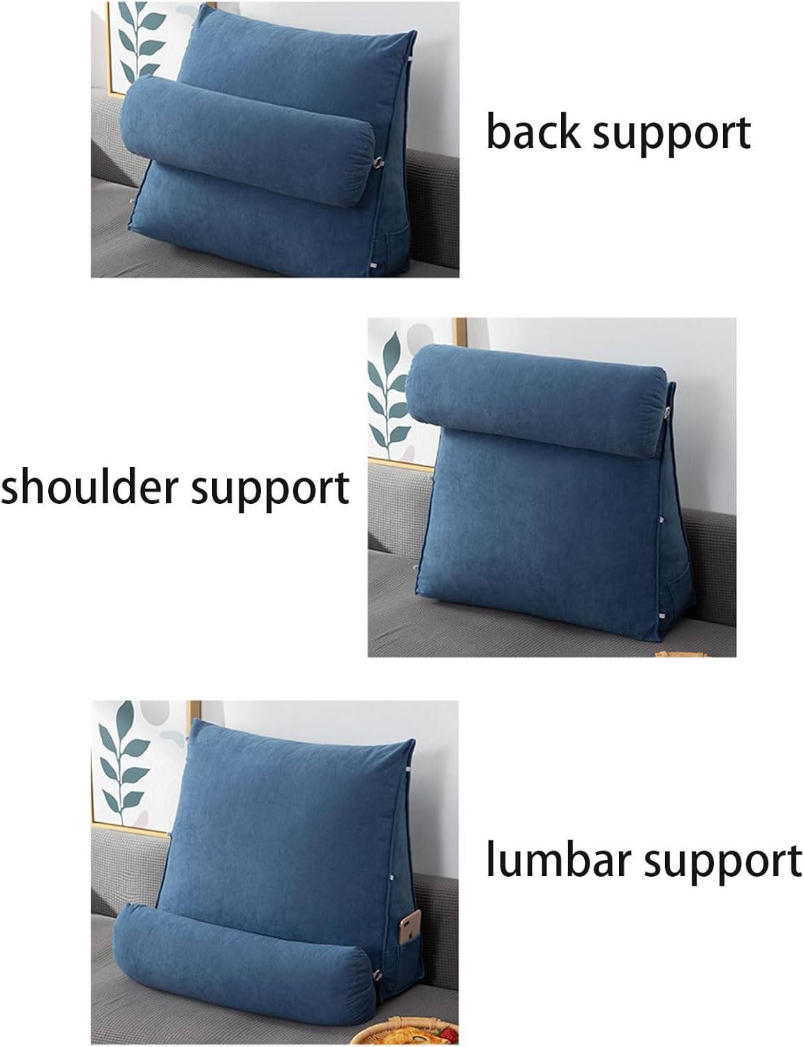 Reading Pillow for Bed Triangular | Multifunctional Sofa and Bedside Cushion | Reading Back Support Rest Pillow |,Bed Rest Pillow with Support Arms,Back Support Cushion for Adults Watching