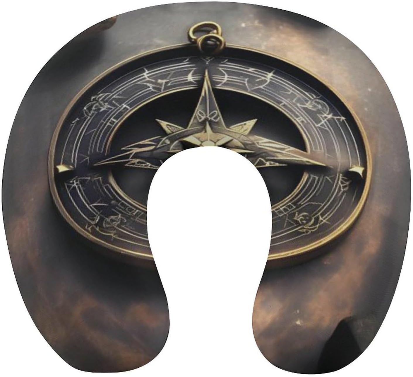 Magical Design Norse Runes Compass Neck Pillow Memory Foam U Shaped Pillows Portable Pillows for Shoulder Travel Head Support Pillow with Concealed Zipper for Airplane Car Home Office