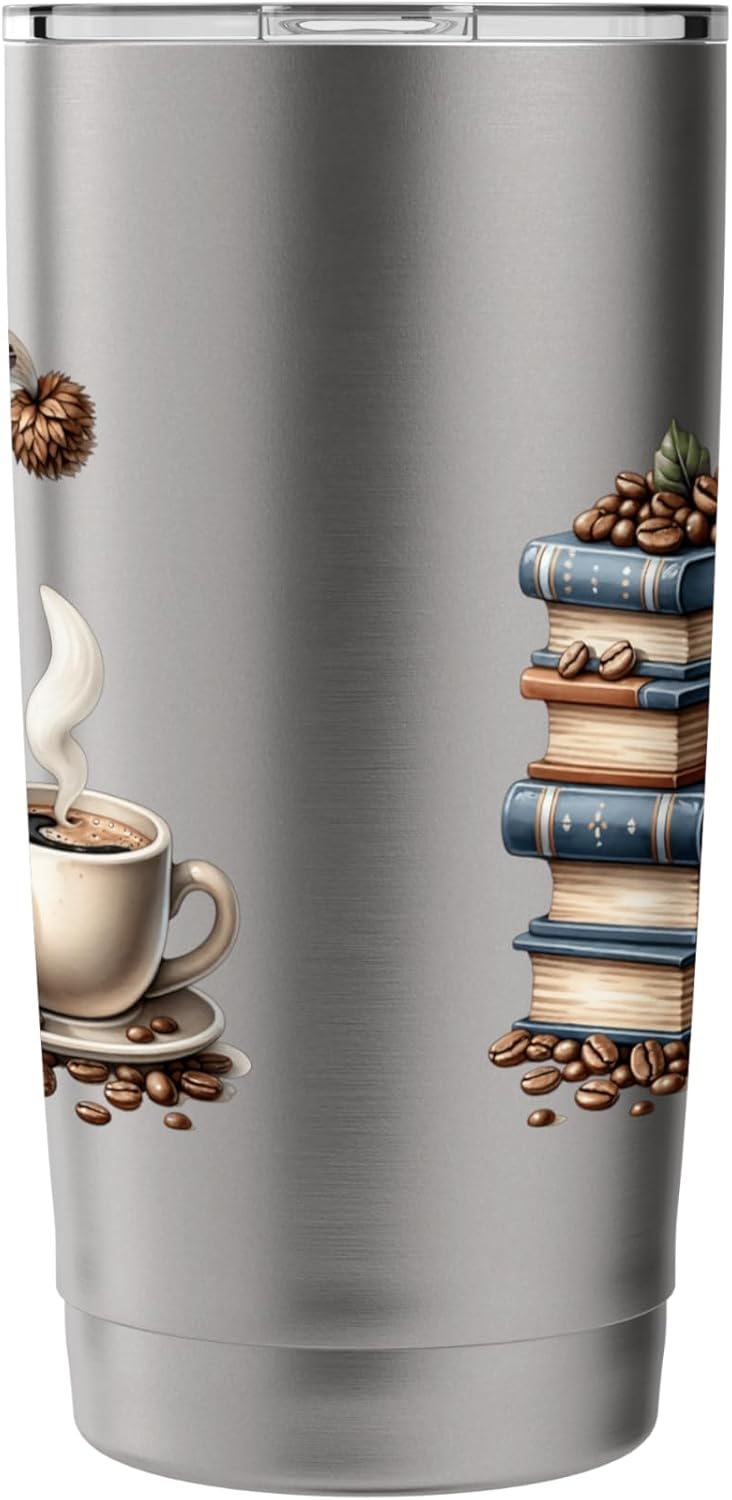 Librarian Gnome Love Reading Books Coffee Mug For Teacher Stainless Steel Insulated Tumbler