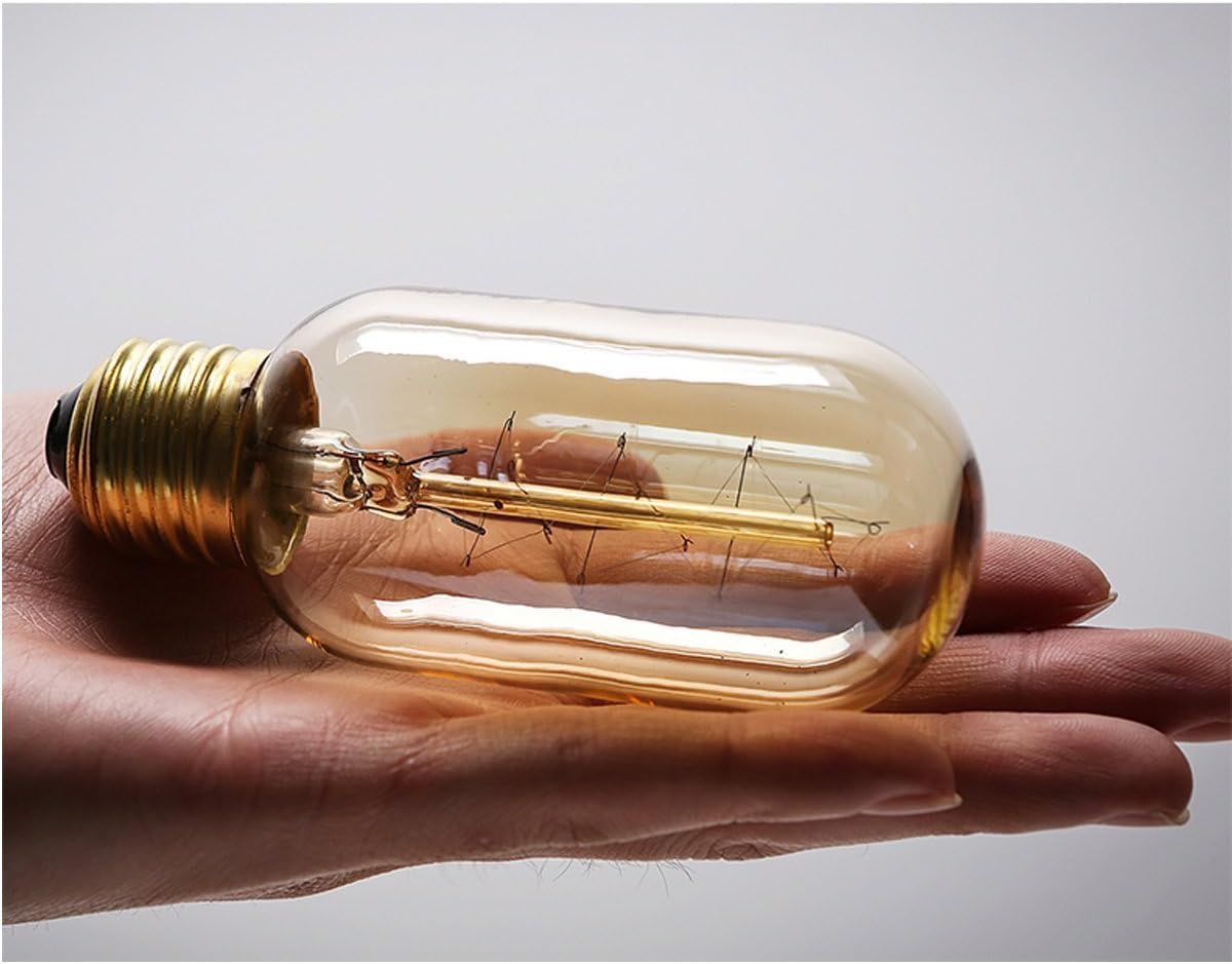 CTKcom T45 25 Watt Vintage Antique Light Bulbs E26 Base(4 Pack)- Antique Dimmable Bulb Spiral Tungsten Equivalent Warm Yellow Lamps for Home Light Fixtures Decorative 110V-130V