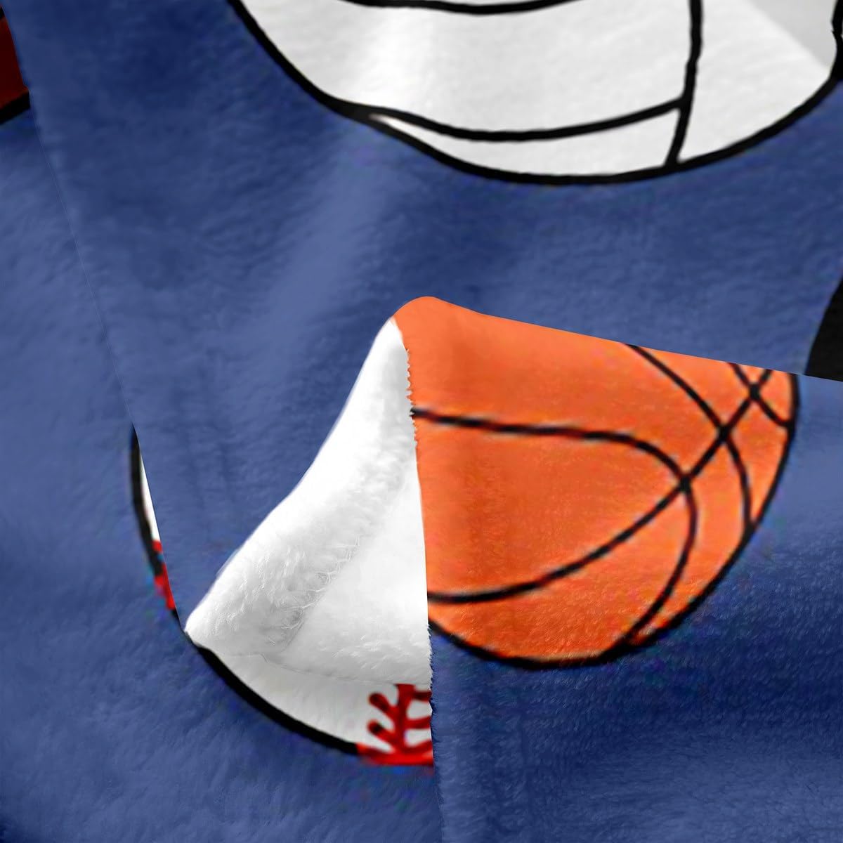 Feelyou Ball Game Sports Fleece Throw Blanket Throw 50"x60" Kids Football Baketball Baseball Flannel Blanket Plush Fuzzy for Sofa Couch Boys Girls Teens Pale Blue All Season