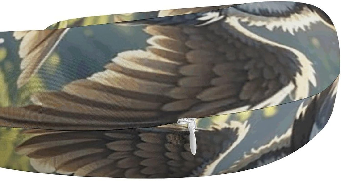 Anime Owl Neck Pillow Memory Foam U Shaped Pillows Portable Pillows for Shoulder Travel Head Support Pillow with Concealed Zipper for Airplane Car Home Office