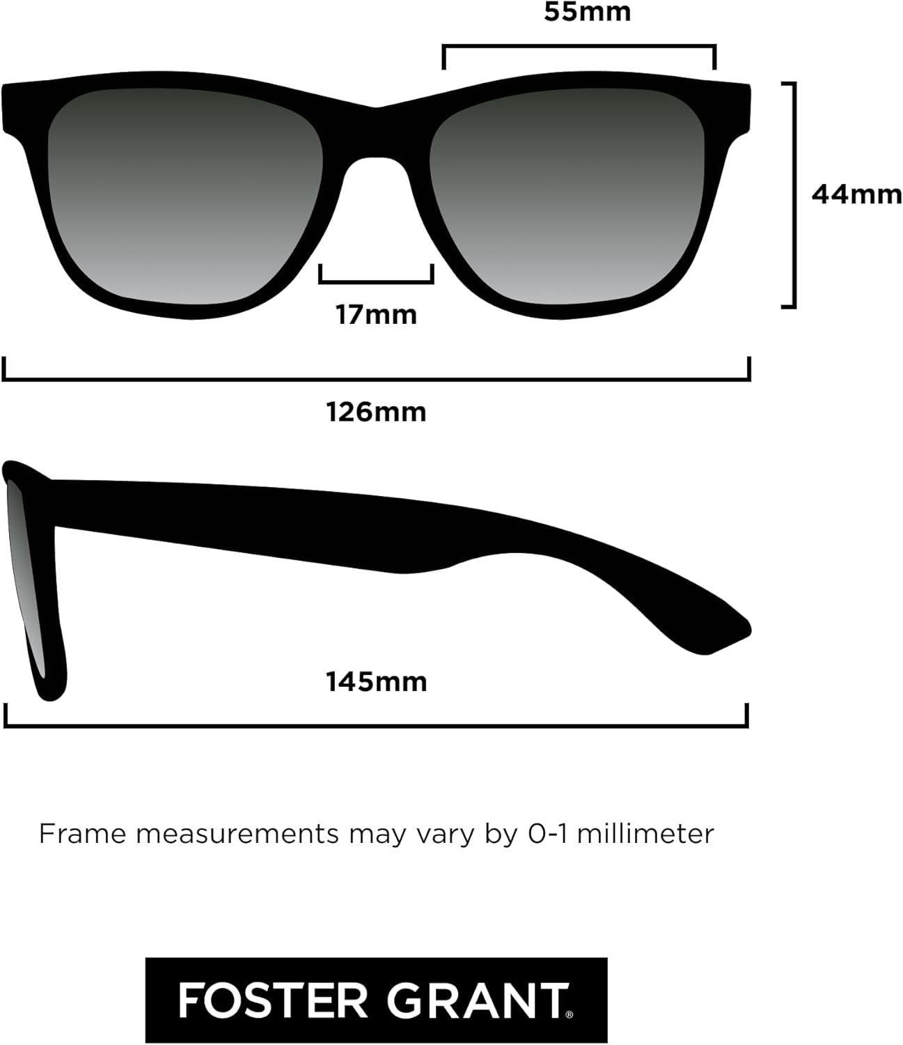 Foster Grant mens Jace Polarized for Digital Sunglasses Sunglasses, Matte Black and Navy, 54mm US