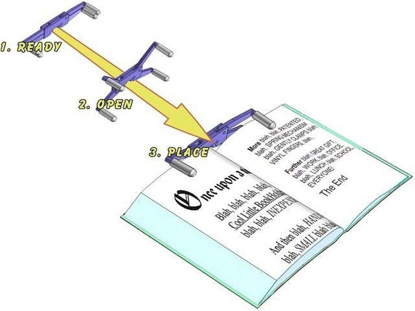 Portable Book Page Holder for Hands Free Reading in Bed, on The Go, on The Treadmill & Exercise Bike - Works on Hardcovers, Paperbacks, Magazines, and Comic, Art, Piano and Recipe Books
