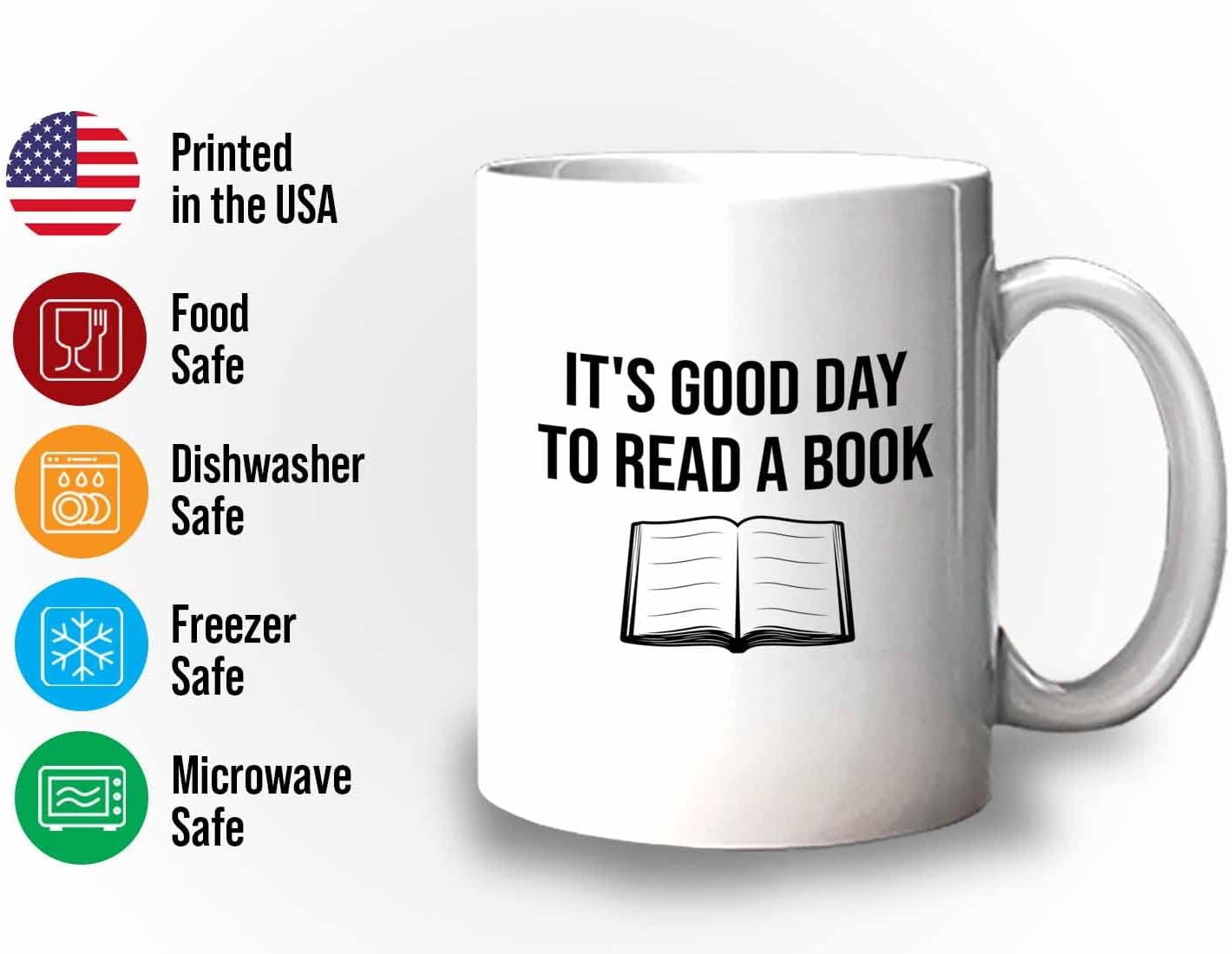 Bubble Hugs Writer Coffee Mug 11oz White - It's good Day to read a book - Reading Book Lover for Bookworm Bibliophile Librarians Author Readers Bookish