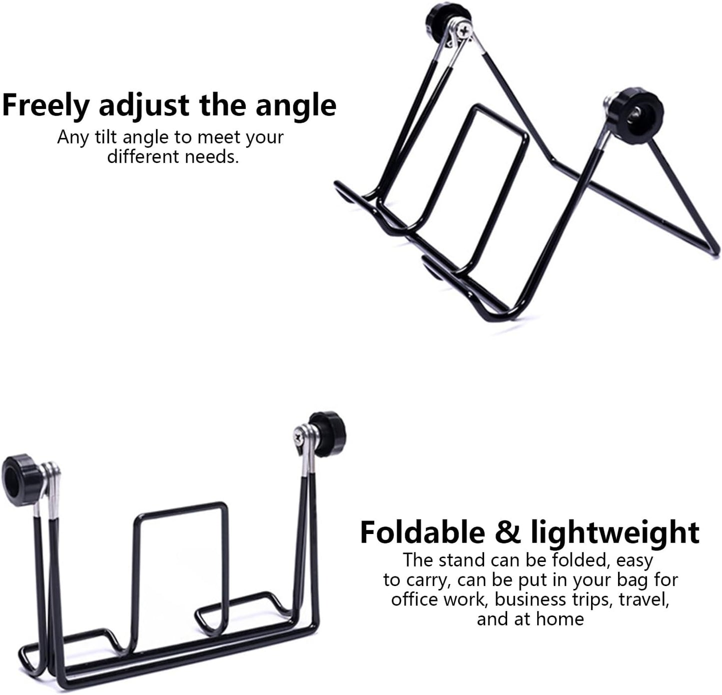 2 Pack Foldable Tablet Stand,Adjustable Metal Portable Tablet Holder,Mobile Phone Holder,Displays Picture Frames, Photo,Cookbooks, iPad, Sheet Music