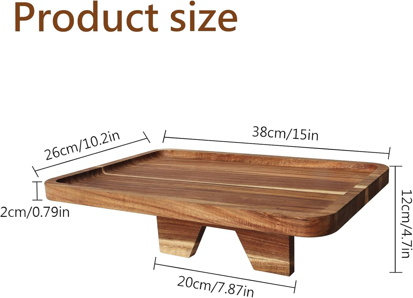 Sofa Tray, Solid Wood Tray Table Foldable, Couch Desk No Odor for Drinks Snacks Phone Remote Control (Square-Shaped)