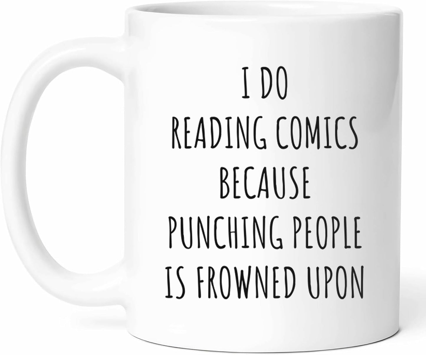 Funny Reading Comics Mug - Comic Book Coffee Cup - Superhero Funny Gift From - Graphic Tea Mugs - Enthusiast Cups - 11 Oz Ceramic Gifts For Readers, Birthday, Him, Her, Con, Culture, Fandom