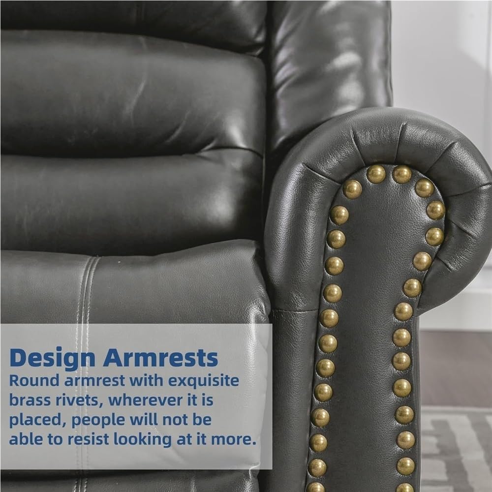 Swivel Glider Rocker Recliner with Heat & Vibration Massage, Modern Manual Rocking Reclining Armchair with USB Port & Side Pockets – Comfortable Recliner for Living Room