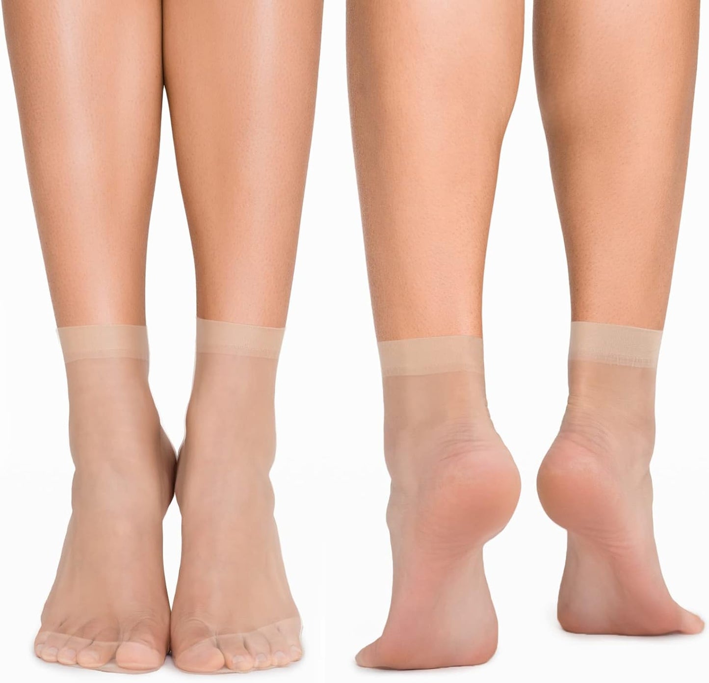 Geyoga 12 Pairs Sheer Ankle Socks Thin Nylon Transparent Ankle High Hosiery Socks Short Dress Stockings for Women