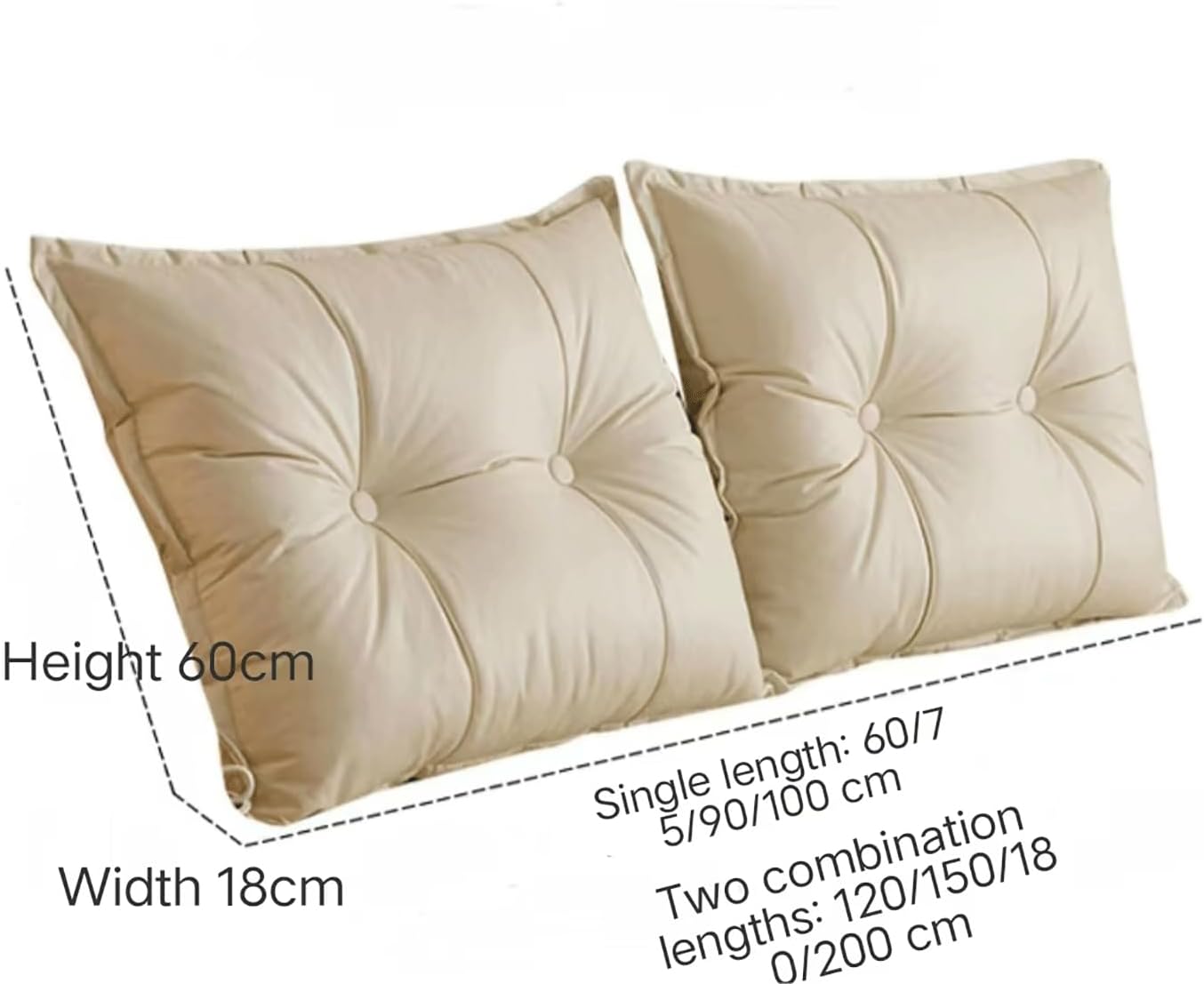 Large Bed Combination Headboard Pillow Wall Pillow Large Daybed Pillows Reading Backrest Lumbar Pad Removable Cushion(Size:75cm /29.5in(1pc),Color:Green)