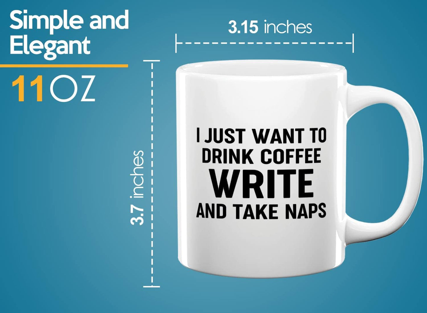 Journalist Coffee Mug 11oz White -Coffee Write Naps - Reading Lover Book Club Gift Author Appreciation Writer Journalism Novelist Scriptwriter