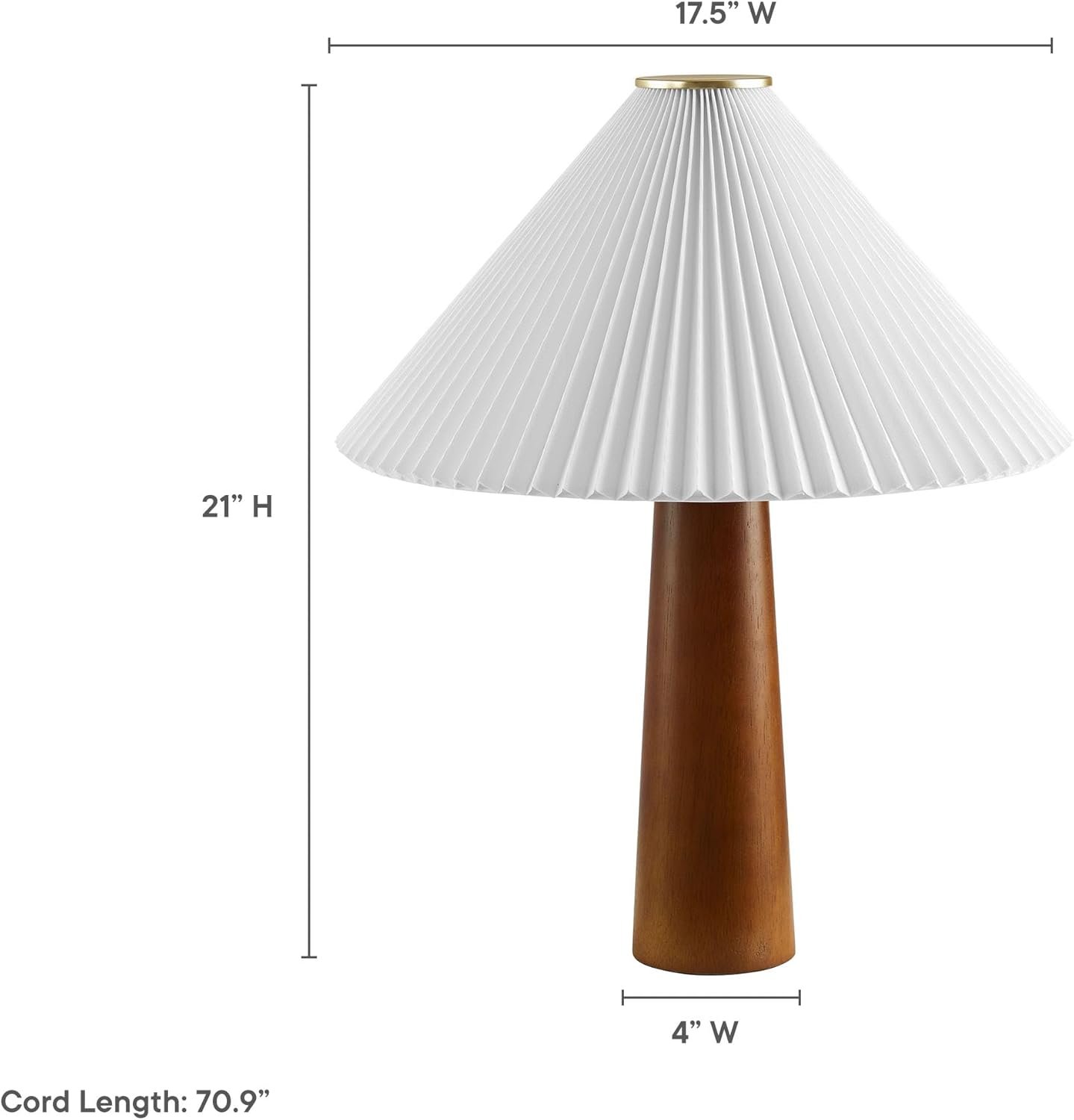 Modway Jessica Pleated Table Lamp in Walnut