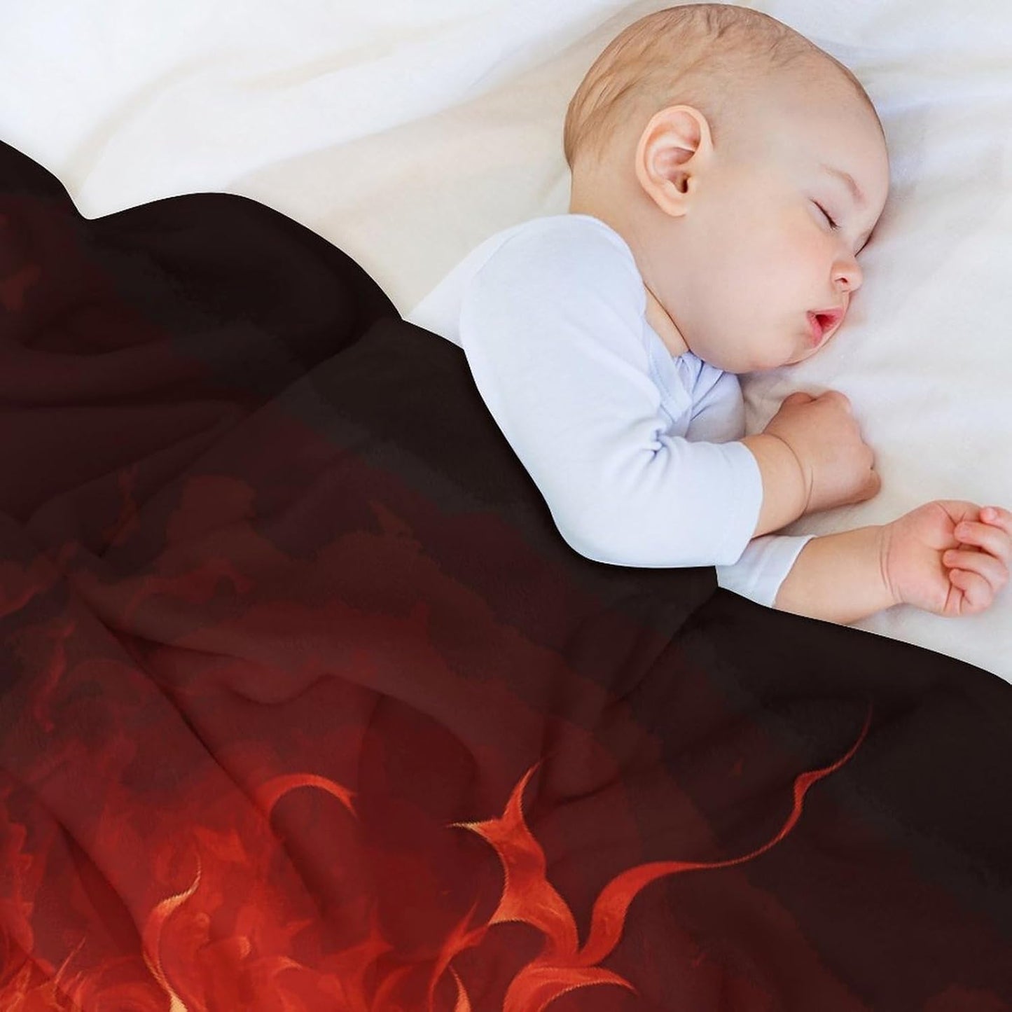 Red Flame Blanket Super Soft Lightweight Throw Blanket Cute Cozy Warm Bed Blanket Decorative Fuzzy Blanket All-Season Home Decor Gift for Sofa Couch Living Room 50"*60"（130 * 150cm）