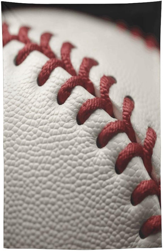 FodPand Baseball Lace Close Up Tapestry Anti-fading Wall Tapestry with Installation Kit Backdrop Banner Multipurpose Aesthetic Tapestries Boho Wall Art Hanging Decorative Blanket 60"x90"