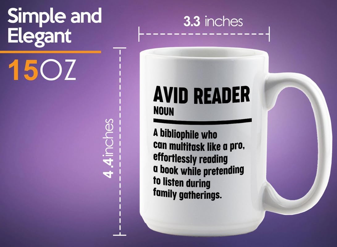 Book Lover Coffee Mug 15oz White - Effortlessly Reading - Book Lover Gifts For Women Book Club Book Lovers Gifts Bookworm Book Reader Gifts