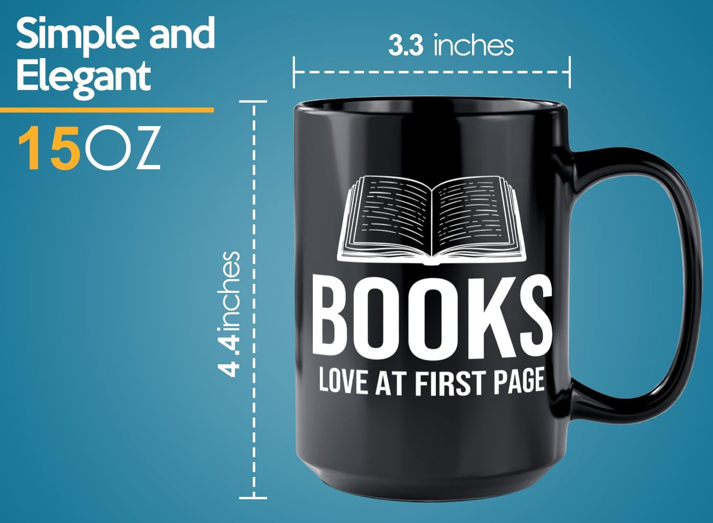 Book Lover Coffee Mug 15oz Black -Books Love at - Bookworm Literature Library Book Lover Reader Booked Editor Intellectual Studious