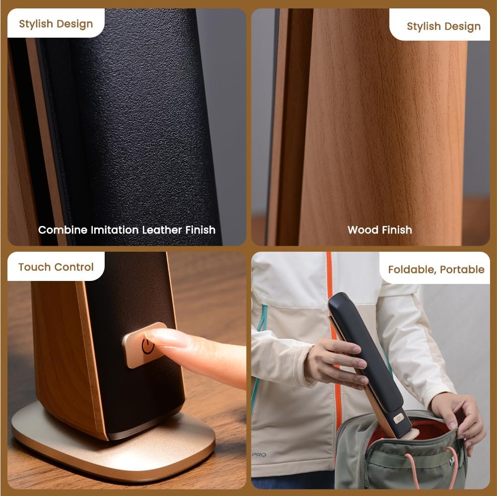 WILIT Foldable Portable Desk Lamp,Battery Operated Rechargeable Lamps Cordless,Eye-Caring LED Table Lamp with 3 Color Temperatures,Stepless Brightness,Desk Lamps for Office Home College Essentials