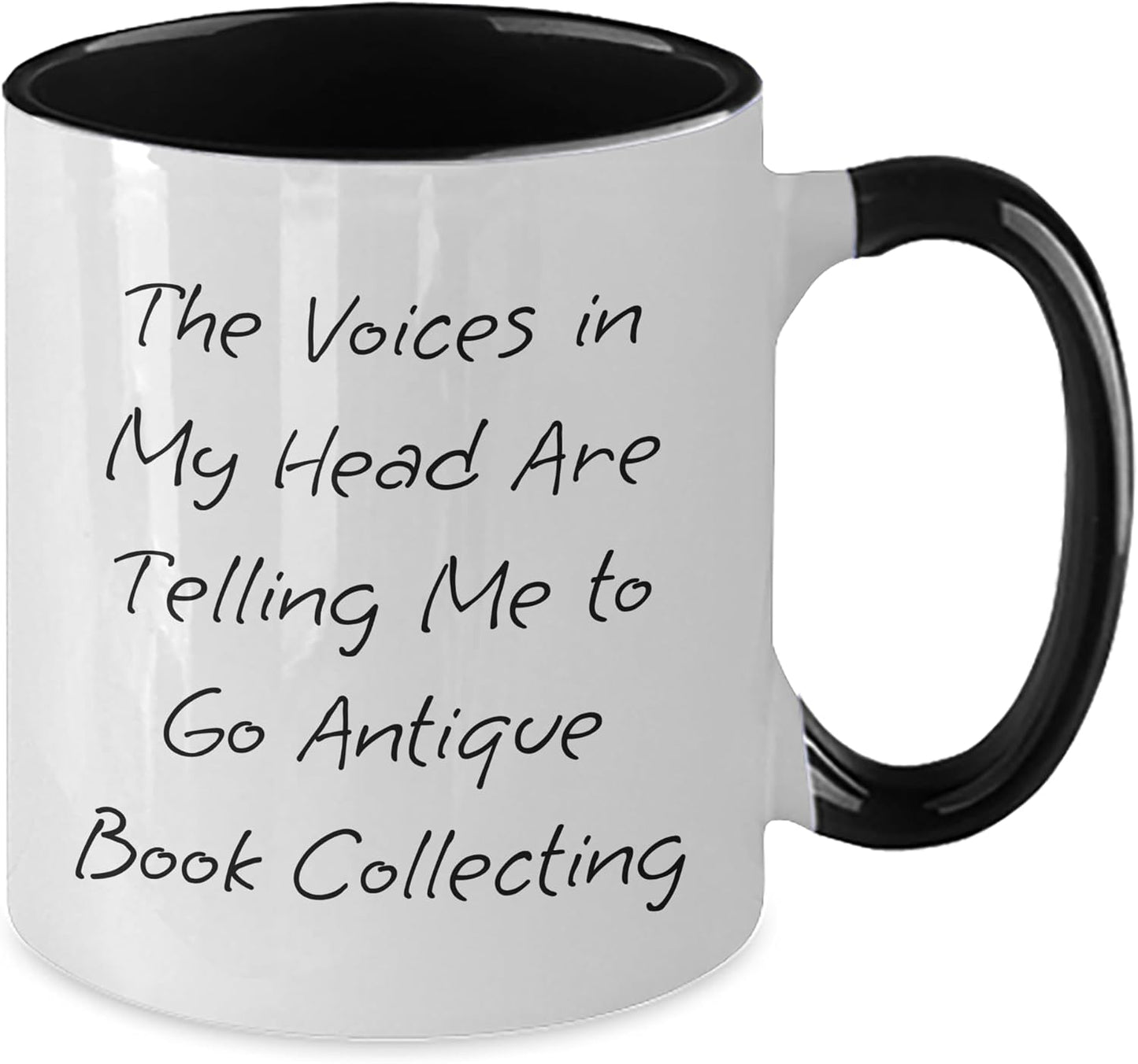 Antique Book Collecting Inspirational Gift for Her, Two Tone Coffee Mug with Funny Quote, Perfect for Mother's Day, Gifts from Women to Antique Book Collecting Friends, Unique Antiques Book Lover Mug