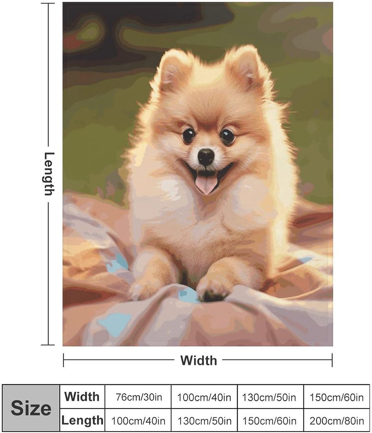 Short-haired Pomeranian Blanket Super Soft Lightweight Throw Blanket Cute Cozy Warm Bed Blanket Decorative Fuzzy Blanket All-Season Home Decor Gift for Sofa Couch Living Room 40"*50" （100 * 130cm）