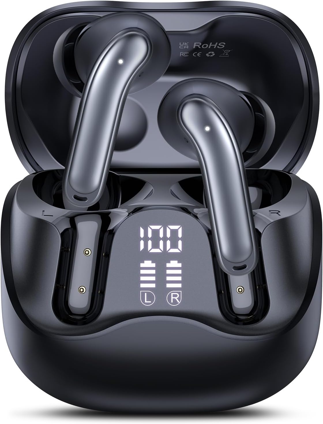 Hybrid Active Noise Canceling Wireless Earbuds, 6 Mics ENC Clear Call Ear Buds, Hi-Res Audio Deep Bass Bluetooth 5.4 Headphones, 48H Playtime, IP7, 8 EQ Modes, Multipoint Connection