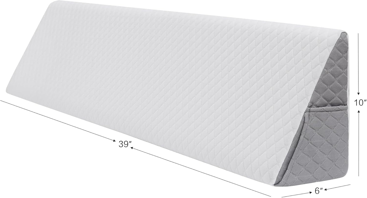 Wedge Pillow Headboard Twin/XL Size - College Dorm Headboard Pillow Wedge with Ergonomic Support for Sleeping, Reading, Watching and More - CertiPUR-US Memory Foam & Removable Cover