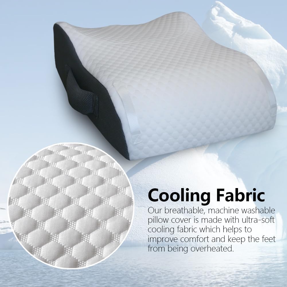 Leg Elevating Pillow Leg Elevation Pillow for Legs/Knee/Ankle Post Surgery Memory Foam Cooling Fabric Eases Legs/Feet/Calves Pressure Speeds Post Surgery Recovery
