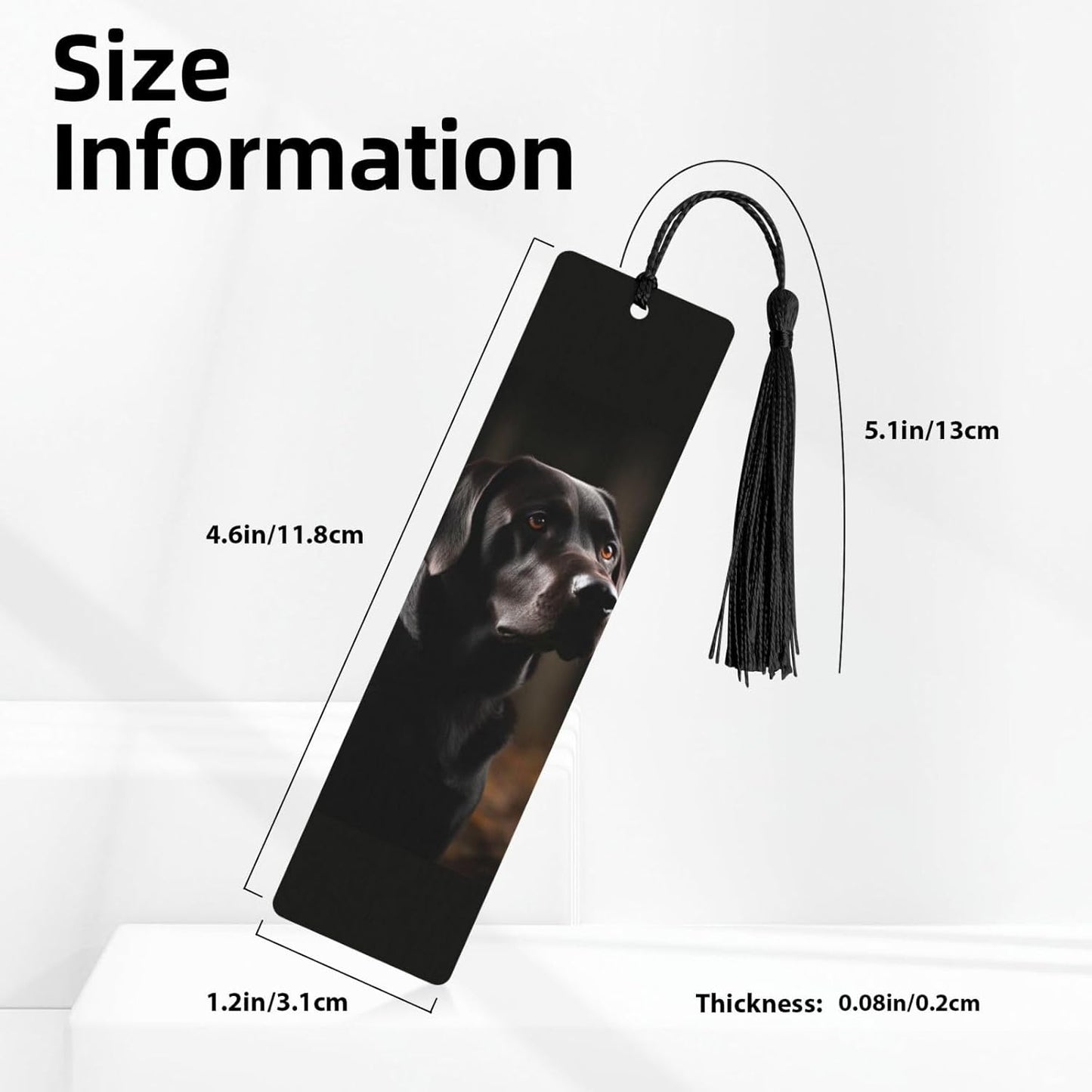 Black Labrador Bookmark Ornament, Wooden Bookmarks with Tassel, Book Mark for Book Lovers Page Markers Reading Gifts for Women Men Handmade Wood Bookmark Tag Label