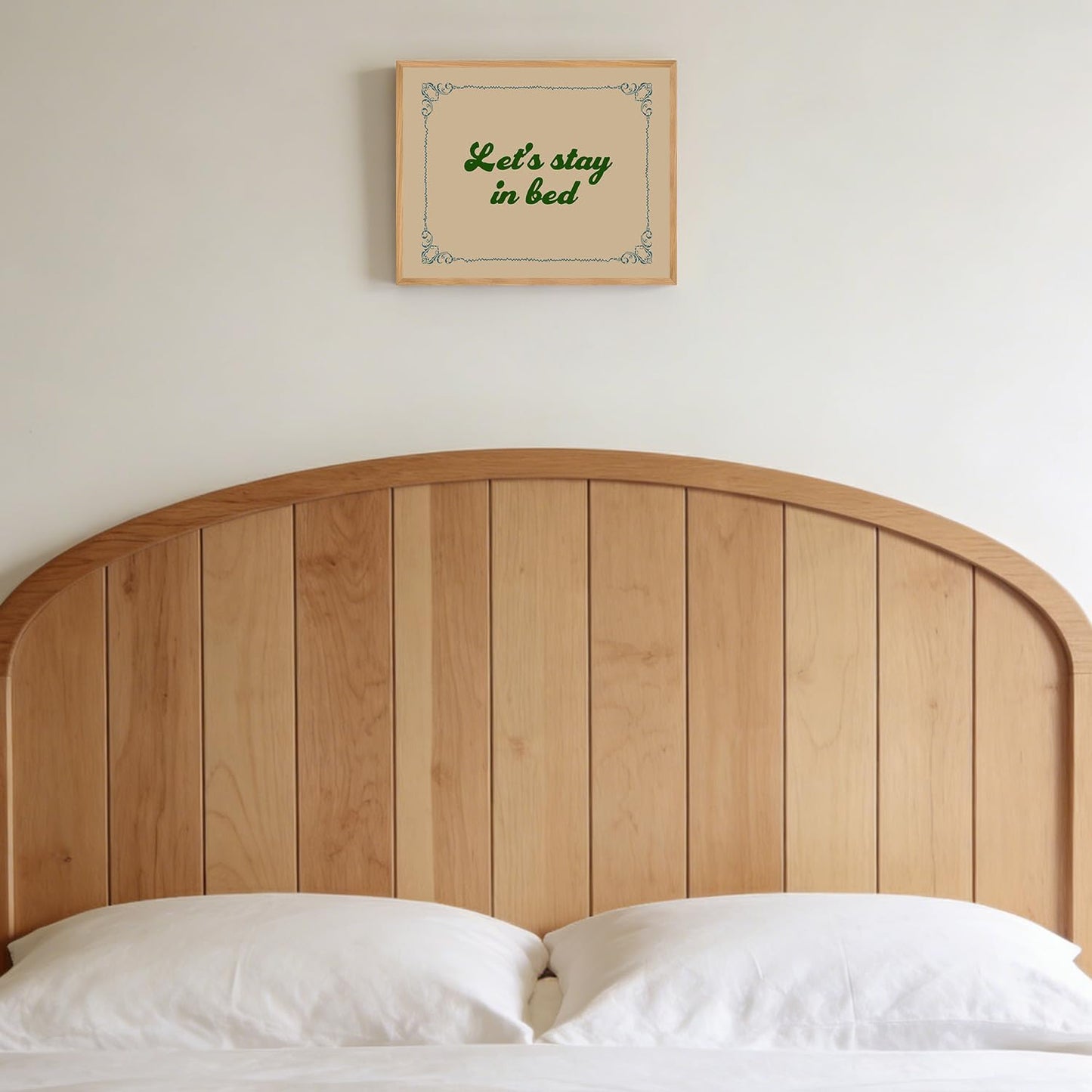 Baby Plum Let's Stay in Bed Canvas Wall Art Funny Quotes Poster Funky Valentines Day Art Prints Trendy Painting for Living Room Bedroom Dorm Apartment Office Hotel 8x10 Inch Unframed Aesthetic Artwork