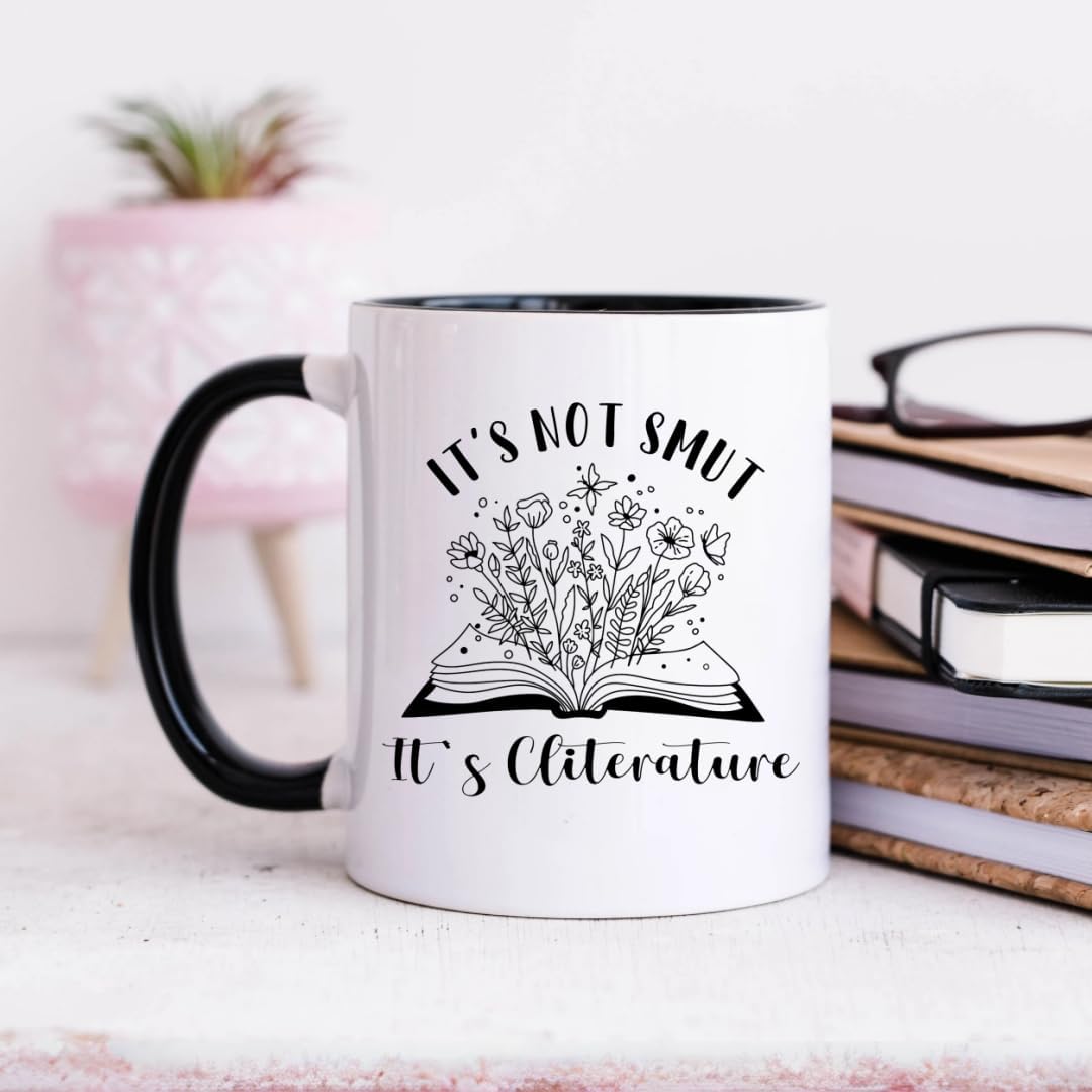 Smutty Book Lovers Gift Coffee Mug, Spicy Cliterature Books Reader Water Cup,11 Oz Ceramic Book Mug for Reading Woman Readers Bookworm Bookish Woman Girl