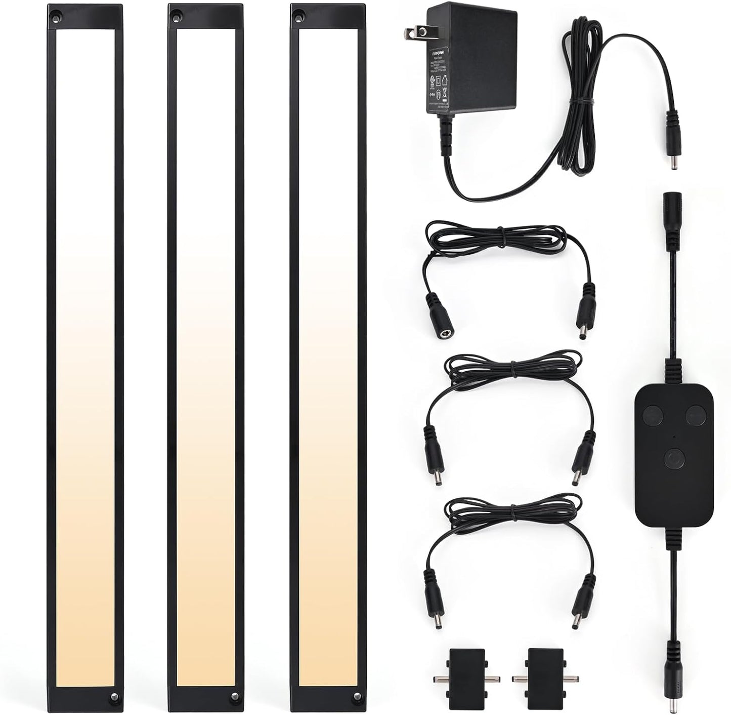 3pack 12inch Dimmable LED Under Cabinet Light Kit, 2700K to 6000K Smart LED Under Counter Lighting Fixture, Compatible with Alexa, Google Assistant, for Kitchen, Pantry, Shelf (Black)