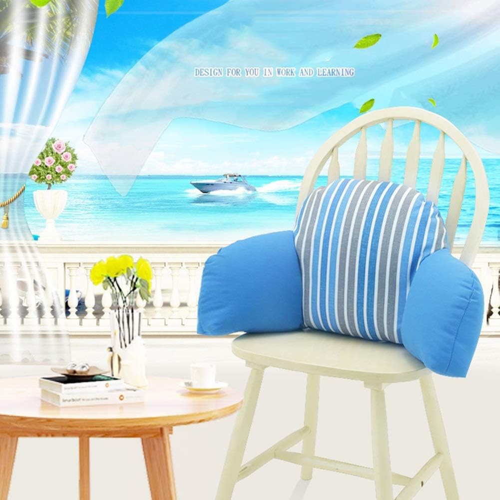 Backrest Pillow with Arms for Reading in Bed Perfect Support Reading Relaxing Watching TV 2 Sizes Optional (Colour: Blue Size: 60x12x32cm) (Blue 66x16x36cm)