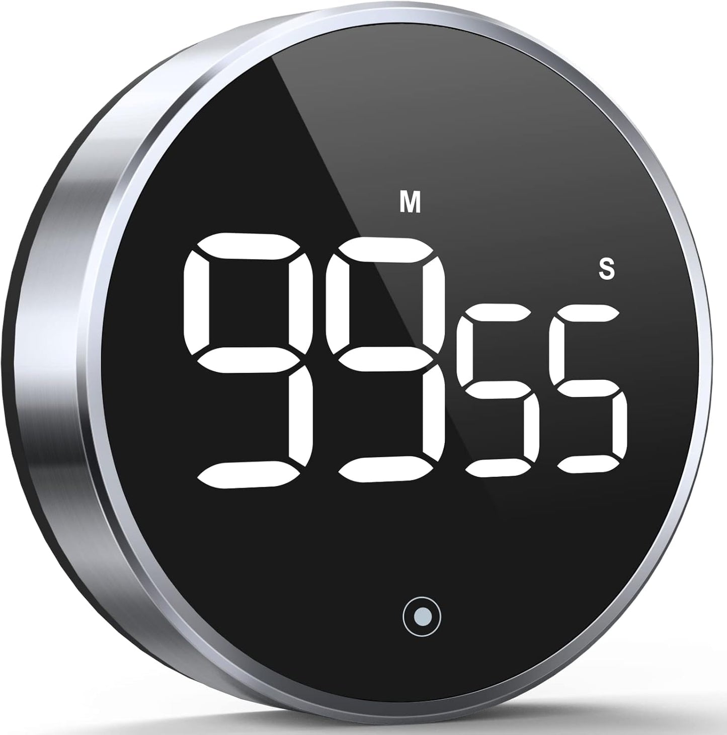 Digital Kitchen Timer, 3.8'' Large LED Display Countdown Countup Timer, Timer for Kids, Classroom Magnetic Timer, Adjustable Volume, Brightness, Easy for Cooking/Study/Office/Exercise (Smooth Knob)