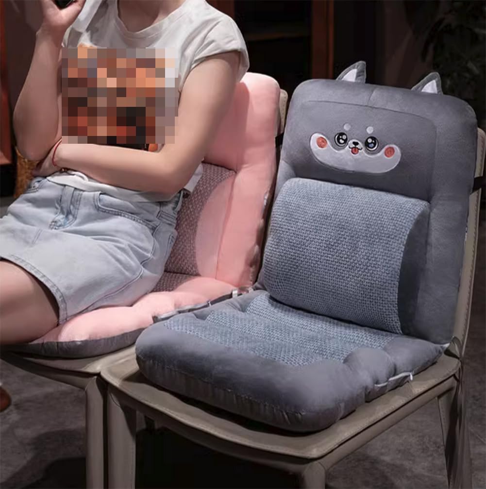 Tingting's Dream Cute Chair Seat Cushions Non-Slip Dining Chairs Pads Office Chair Butt Cushions Lumbar Pillow Sofa Rest Reading Pillow (Gray Husky, 40×85CM/15.7"×33.46")